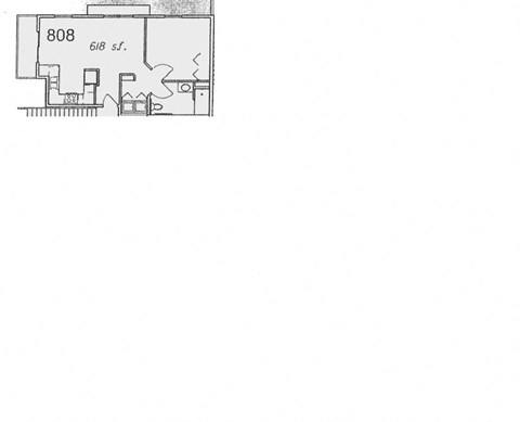 Floor plan for 1 bed, 1 bath, 618 sqft